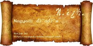 Negyedi Ádám névjegykártya